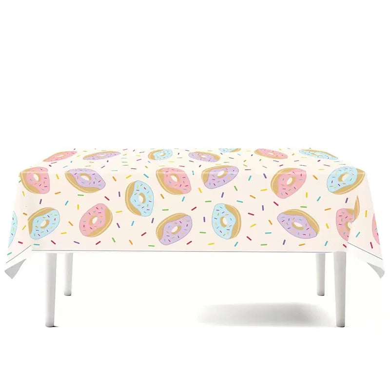 Ice Cream Theme Disposable Tablecloth Happy Birthday Party Decoration For Home Summer Wedding Birthday Baby Shower Decor