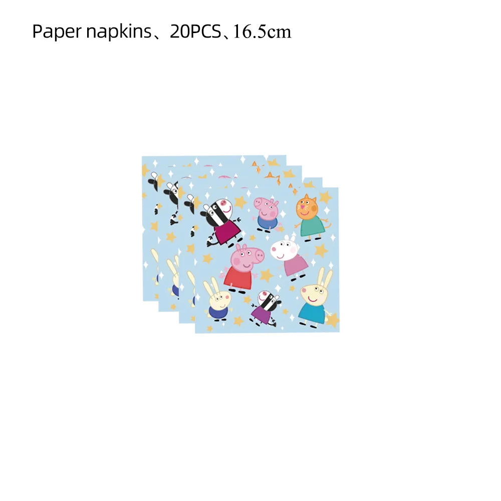 Peppa Pig Birthday Party Decoration Tableware Paper Plates Napkins Party Favors Gift Tablecloth Party Supplies Baby Shower