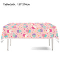 Ice Cream Theme Disposable Tablecloth Happy Birthday Party Decoration For Home Summer Wedding Birthday Baby Shower Decor