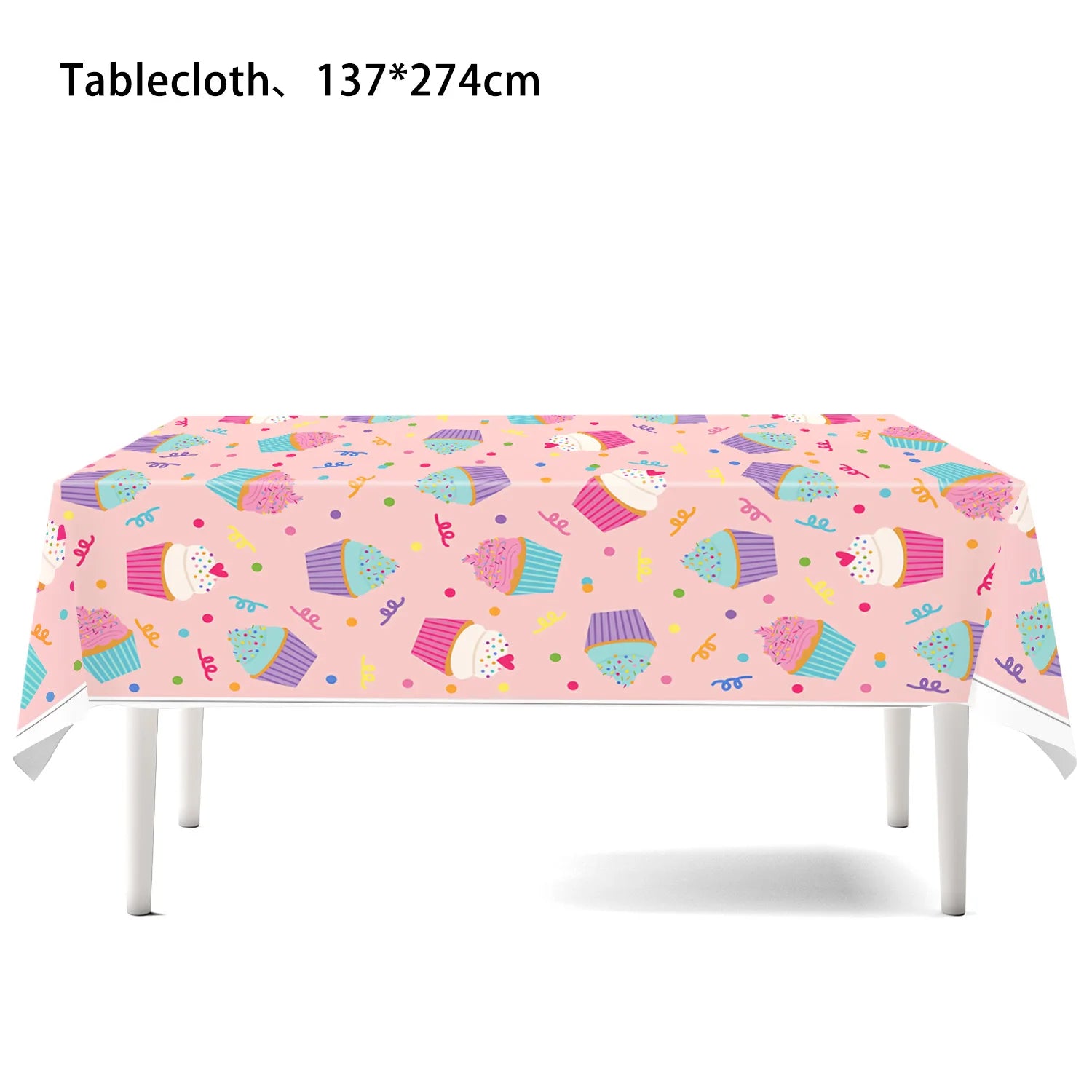 Ice Cream Theme Disposable Tablecloth Happy Birthday Party Decoration For Home Summer Wedding Birthday Baby Shower Decor