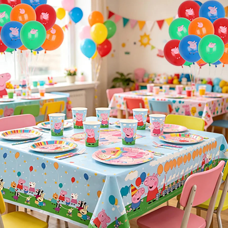 Peppa Pig Birthday Party Decoration Tableware Paper Plates Napkins Party Favors Gift Tablecloth Party Supplies Baby Shower