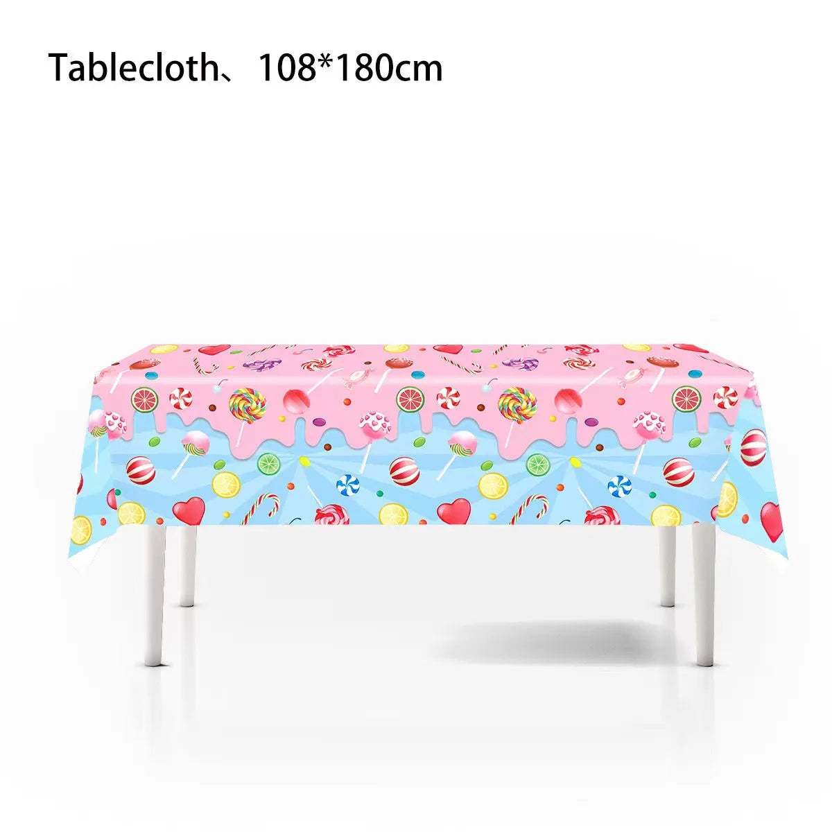 Ice Cream Theme Disposable Tablecloth Happy Birthday Party Decoration For Home Summer Wedding Birthday Baby Shower Decor