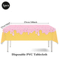 Ice Cream Party Decorations Plates Napkins Banner Cups Tablecloth for Kids Girls Ice Cream Theme Birthday Summer Party Supplies