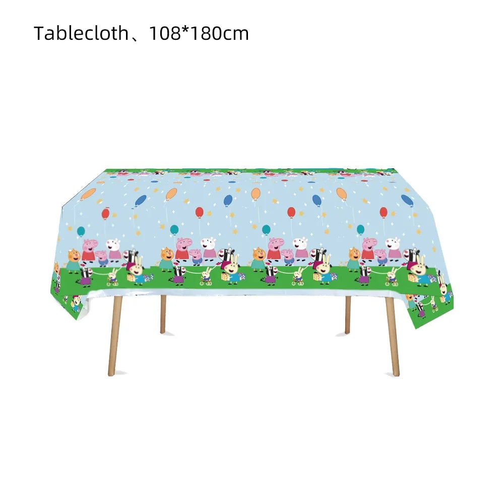Peppa Pig Birthday Party Decoration Tableware Paper Plates Napkins Party Favors Gift Tablecloth Party Supplies Baby Shower
