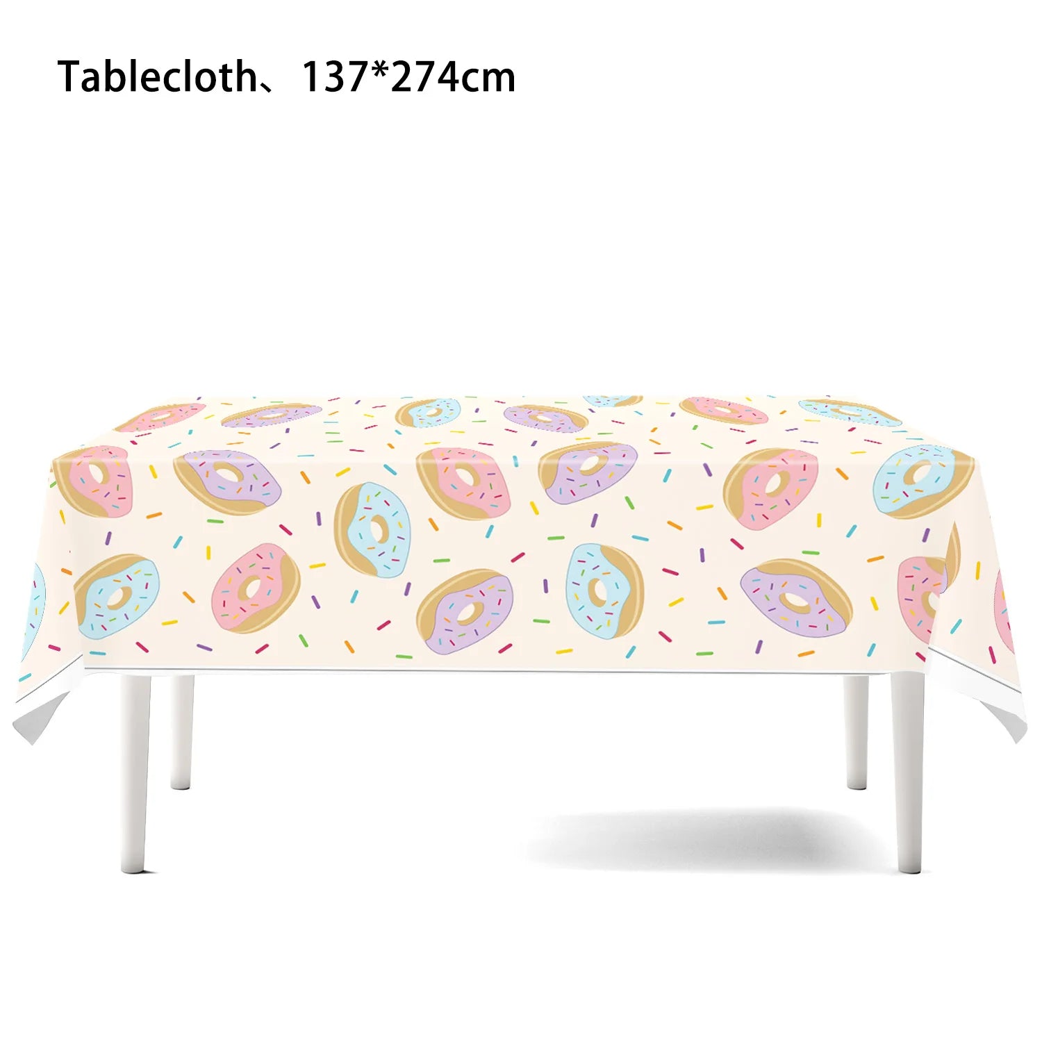 Ice Cream Theme Disposable Tablecloth Happy Birthday Party Decoration For Home Summer Wedding Birthday Baby Shower Decor
