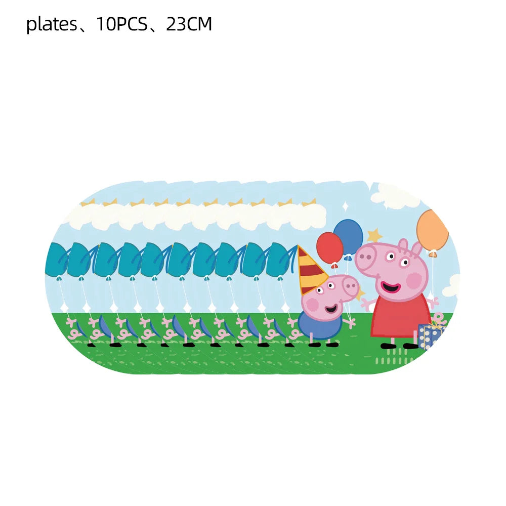 Peppa Pig Birthday Party Decoration Tableware Paper Plates Napkins Party Favors Gift Tablecloth Party Supplies Baby Shower
