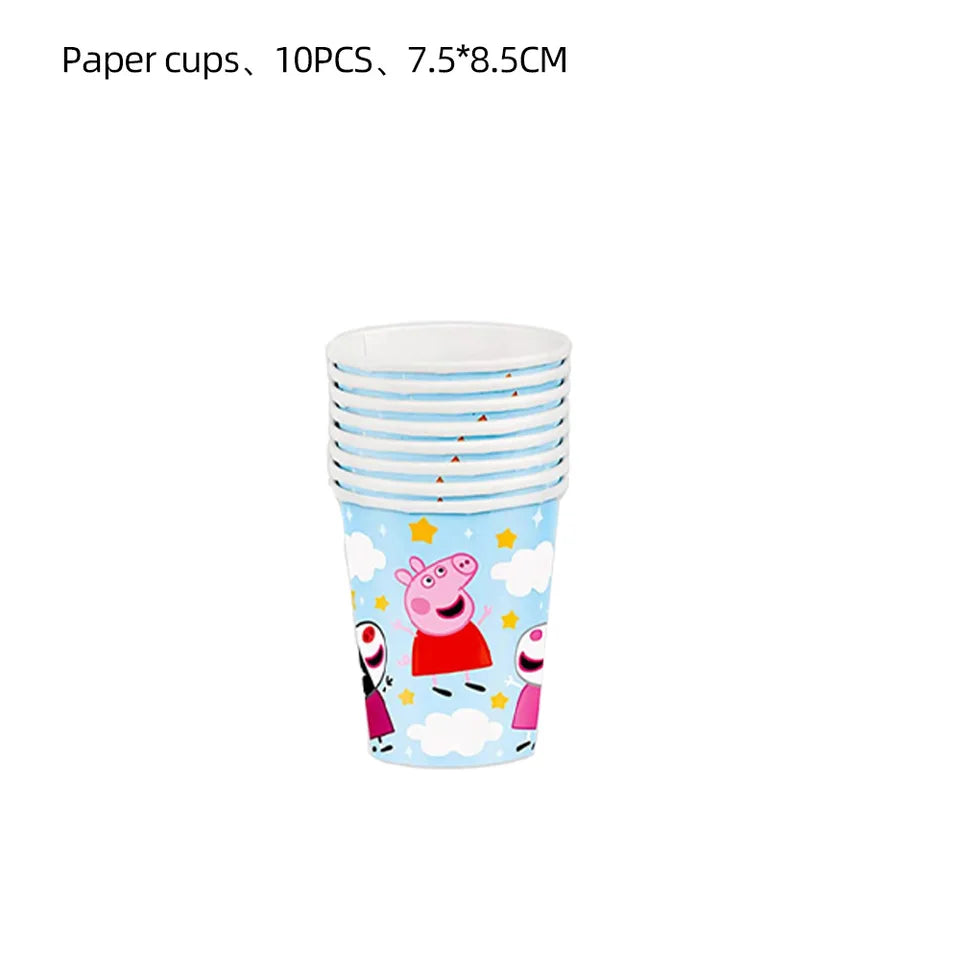 Peppa Pig Birthday Party Decoration Tableware Paper Plates Napkins Party Favors Gift Tablecloth Party Supplies Baby Shower