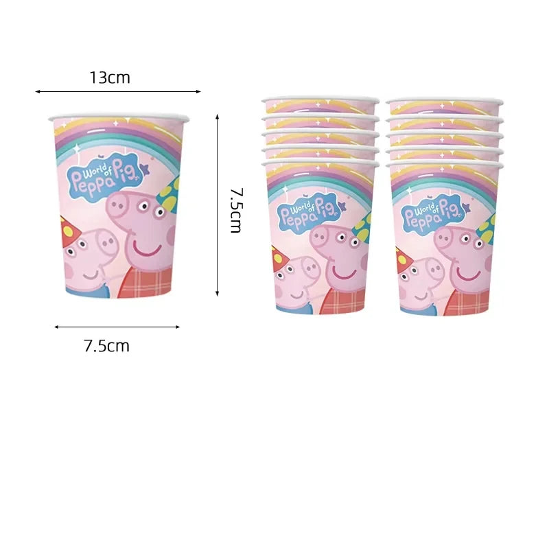 Peppa Pig Birthday Party Decoration Tableware Paper Plates Napkins Party Favors Gift Tablecloth Party Supplies Baby Shower