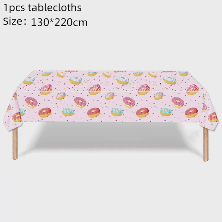 Ice Cream Theme Disposable Tablecloth Happy Birthday Party Decoration For Home Summer Wedding Birthday Baby Shower Decor